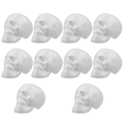 #ad 10pcs white foam skull balls DIY Skull Supplies Polystyrene Skull Xmas Table $10.29