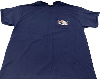 #ad Harley Men’s Shirt Large Sacramento T shirt Blue Navy Classic Pocket T $29.99