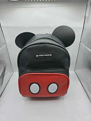 #ad Disney Aldi Mickey Mouse Backpack Limited Edition Black Red Hard To Find $39.95