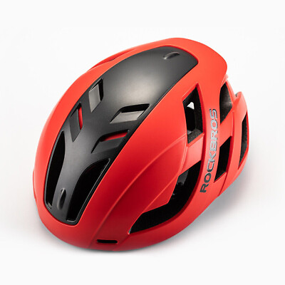 #ad #ad ROCKBROS Cycling MTB Road Helmet Integrally Magnetic Cover Bicycle Helmet Red $34.99
