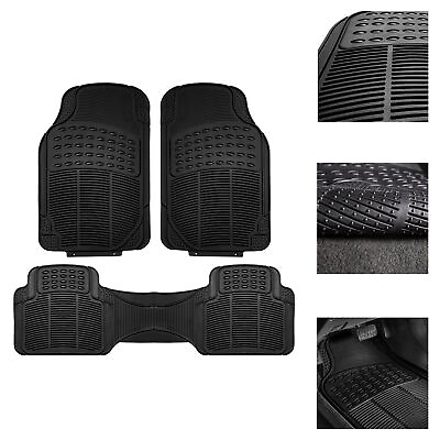 #ad FH Group Universal Floor Mats for Car Heavy Duty All Weather Mats 3pc Set Black $21.99