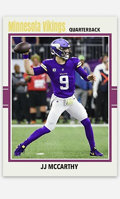 #ad #ad Jj McCarthy Minnesota Vikings ACEO Football Card Rookie 2024 NFL Draft $9.49