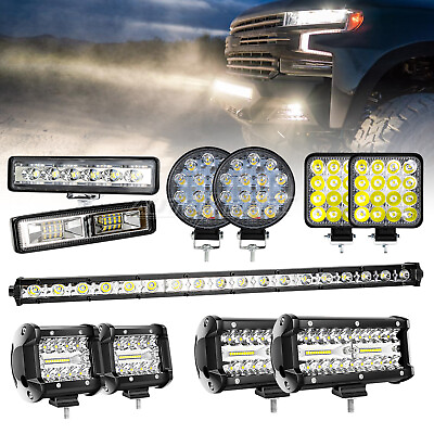#ad #ad 4quot; 6quot; 7quot; 20quot; LED Light Bar Work Light Pods Truck Fog Lamp Offroad Driving ATV $18.99