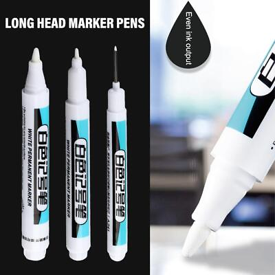 #ad White Paint Marker Pen Waterproof Bike Car Tyre Tire Marker Permanent Pens HOT $1.04