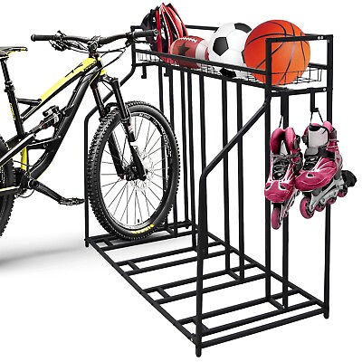 #ad 4 Bike Stand Rack with Storage amp;#8211; Bike Rack Floor Stand Great for Parking $174.89