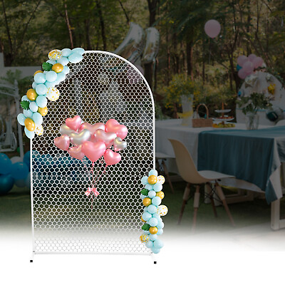 Metal Wedding Mesh Arch Frame Garden Party Backdrop DIY Stand Rack Decor White $84.66