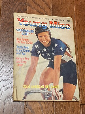 #ad YOUNG MISS Magazine Great American Bike Games. July 1976. Star Spangled Issue $8.49
