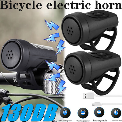 #ad 2X 130DB Electric Bike Horn Electronic Bicycle Bell Bike Horn 4 Sound for Adults $10.85