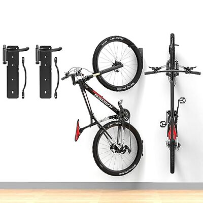 #ad Upgraded 2 Pack Bike Rack Garage Wall Mount Swivel Bike Rack W Stopper Swing $31.43