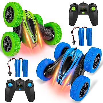 #ad 3 Pack Remote Control Car RC Stunt Car for Kids 360 Rotating 4WD Off Road Car $17.39