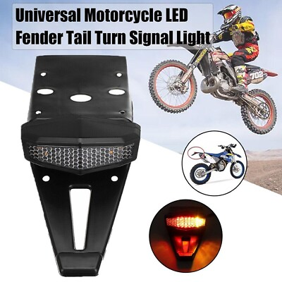 #ad #ad LED Rear Fender Brake Stop Tail Light Turn Signal For Dirt Bike Accessories New $16.68