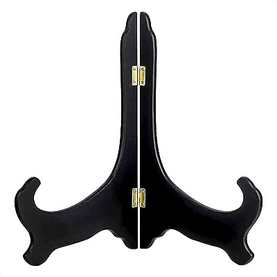 Guffman 12 inch Wooden Stand Plate Stand Black $8.99