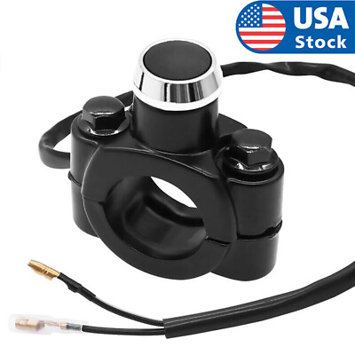 #ad 7 8quot; Aluminum Motorcycle ATV Horn Switch Momentary Button Electric Power Start $10.99