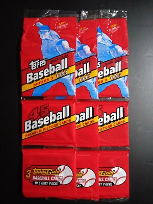 1993 Topps Baseball Series 2 Rack Pack 3 Pack Lot $13.00