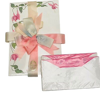 #ad #ad TV Allen Crane Floral Fuchsia Stationary Set 50 Letter Sheets amp; 50 Envelopes $27.50