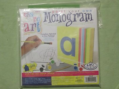 New Paint Your Own Monogram Canvas Easy To Do Wall Art Complete Kit with Apron $16.99