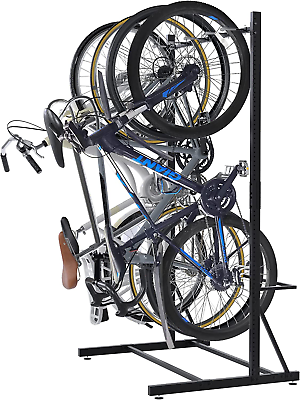 #ad Freestanding Bike Rack Bicycle Storage Rack for Garage Max 5 Bikes Solid Steel $268.99