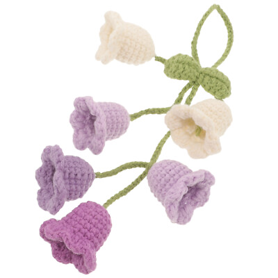 #ad 6pcs Cute Car Accessories Handmade Knitted Flower Decoration Car Rear Mirror $10.40