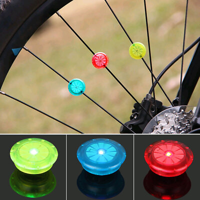 #ad 1x Bicycle Bike Wheel Lights LED Fits any Spoke Rim Tires Safety Warning Lights $3.20