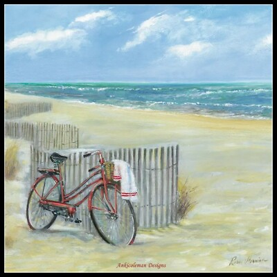 #ad Bike to the Beach Chart Counted Cross Stitch Patterns Needlework DIY DMC $15.99