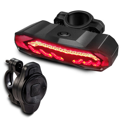 #ad Smart Bike Tail Light with Turn Signals Rear Bicycle Alarm Horn USB Rechargeable $28.04