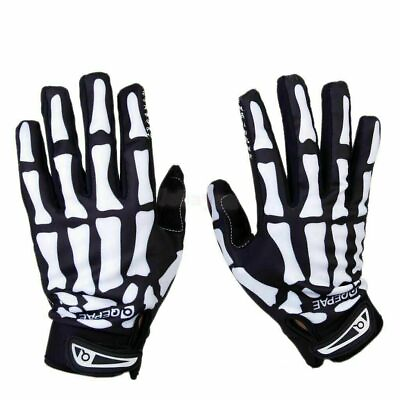 #ad #ad Biker Skeleton Bone Gloves Racing Cycling Motorcycle Mechanics Goth Full Finger $10.99