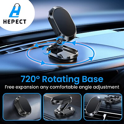 360° Rotation Magnetic Phone Holder Foldable Car Mount Stand Dashboard Universal $5.65