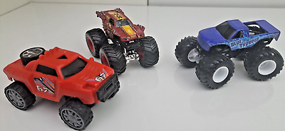 #ad Turbo Wheels Monster Truck Toy Car Jeep Gray #67 BLUE THUNDER Mud Wheels Kinetic $20.00