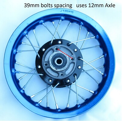 #ad #ad 50cc dirt bike pit bike Front 1.60 X10 rim hub spokes assemble blue $33.99