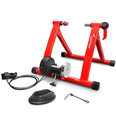 #ad Bike Trainer Stand Indoor Riding Magnetic Stationary Bicycle Exercise Red $143.02