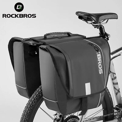 #ad RockBros 30L Mountain Bike Saddle Bag Bike Panniers Bike Rack Bag $97.99