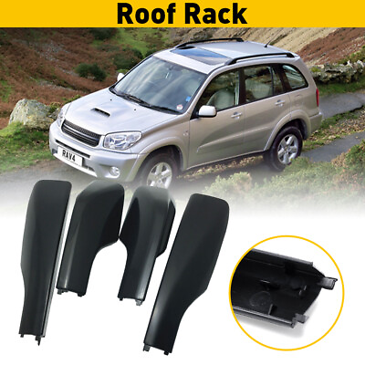 #ad Set Of 4 For 2001 2006 Toyota RAV4 Roof Rack Cover Bar Rail End Shell Waterproof $25.64