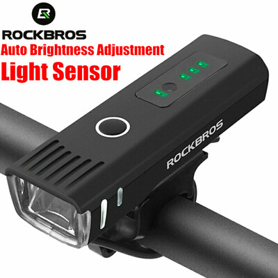 ROCKBROS Smart Bike Light Front USB Flashlight Waterproof Led Cycling Headlight $18.99
