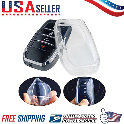 #ad 2Pc For Toyota Transparent Clear Smart Car Key Fob Cover Case Holder Accessories $10.87