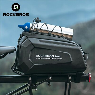 #ad ROCKBROS Bicycle Rear Seat Bag MTB Road Bike Rack Trunk Waterproof Large Pannier $40.99