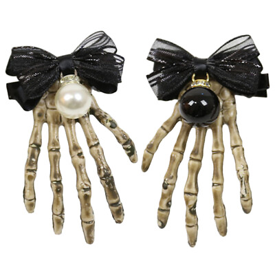 #ad 2 PCS Halloween Bone Hairpin Skull Accessories Skeleton Cosplay $6.28