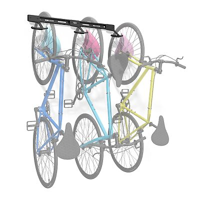 #ad USA Made Garage Wall Mount Bike Rack for 2 3 or 6 Bicycles Wide Hooks Fit ... $72.13