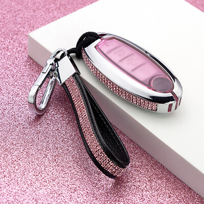 #ad Diamond Zinc Alloy Car Remote Key Cover Case Holder Shell For Nissan 3 4 Buttons $34.58