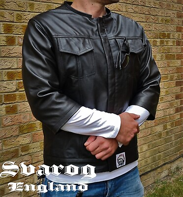 #ad Svarog England California biker motorcycle leather 3 4 Sleeve Vest waistcoat GBP 157.00