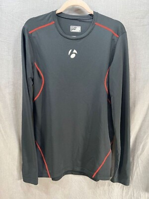 #ad Bontrager Shirt Adult Large Black Logo Long Sleeve Pullover Mens $8.80