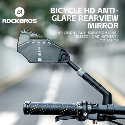 RockBros MTB Bike Rearview Mirror Safe Cycling Rear View Mirrors 360°Convex Side $22.22