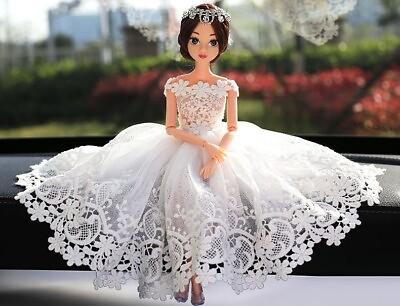 #ad Car Cute Lace Wedding Doll New Product For Car Interior Accessories Decoration $35.10