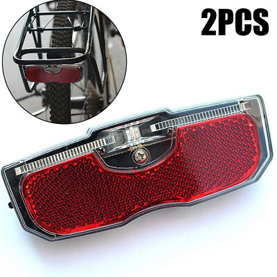 #ad 2X Bike Cycling Bicycle Rear Reflector LED Tail Light For Luggage Rack Acces USA $14.39