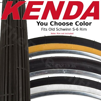 Kenda K23 26 x 1 3 8 x 1 1 4quot; Bike Tire ISO 37 597 Schwinn S6 Black Gum or White $22.00