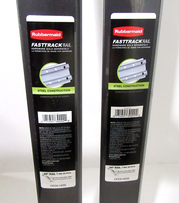 #ad Lot of 2 Rubbermaid Fast Track 48 Inch Steel Wall Mounted Storage Rail Only $31.50