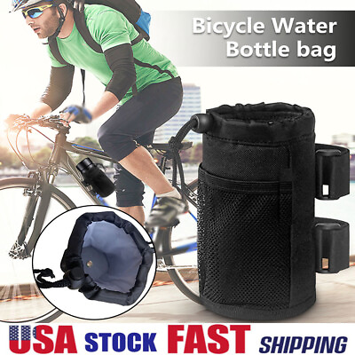 #ad 1PC Bicycle Water Bottle Holder Bag Bike Handlebar Cup Drink Holder Stem Bag $10.99