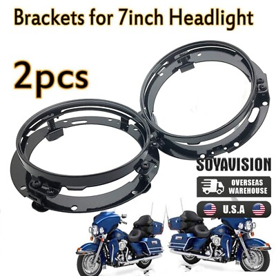 2pcs 7 Inch Round LED Headlight Mounting Bracket Ring For Car Jeep Wrangler JK $22.83