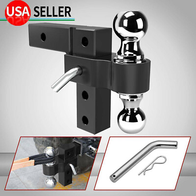 2#x27;#x27; Receiver 6#x27;#x27; drop Adjustable Trailer Hitch Towing w 2quot; amp; 2 5 16quot; Dual Ball $75.99