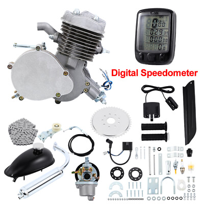 #ad 80cc 2 Stroke Motorized Bike Bicycle Motor Engine Kit w Digital Speedometer $89.59