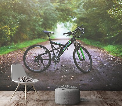 #ad #ad 3D Black Bike 8064NA Transport Wallpaper Wall Murals Wall Paper Mural Romy $216.99